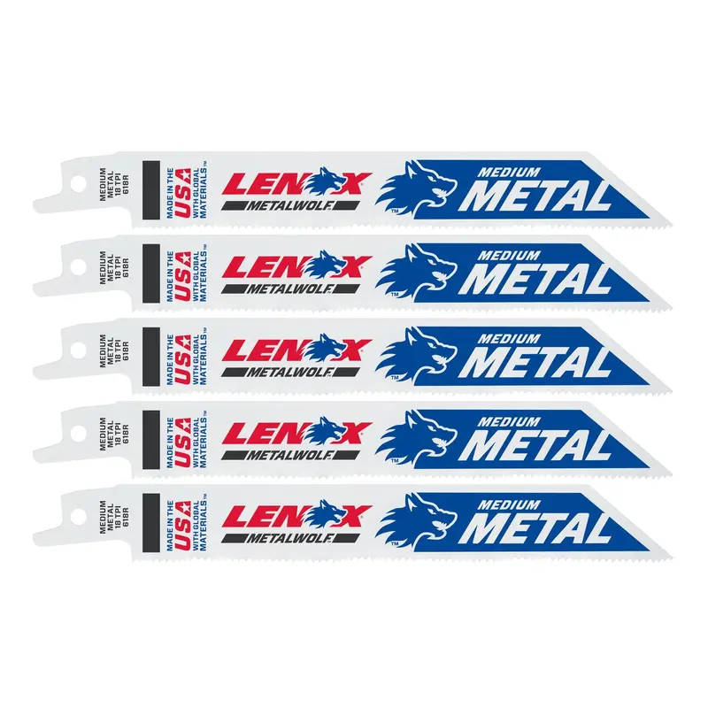 Lenox Metalwolf Wave Edge 6-Inch Reciprocating Saw Blades — 18 Tpi, Pack Of 5 1