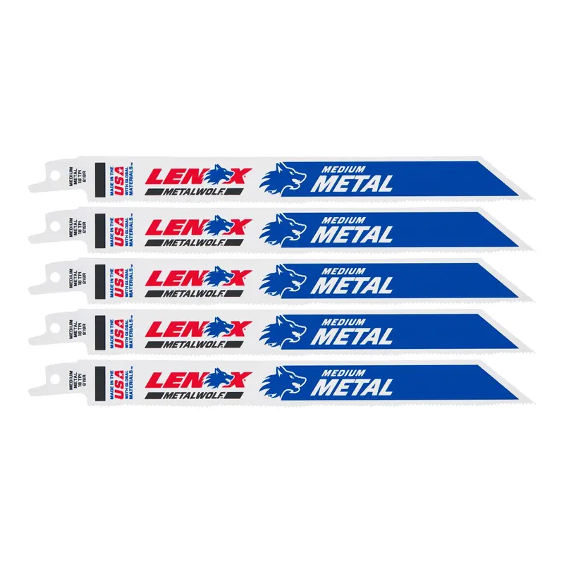 Lenox Metalwolf Wave Edge 8-Inch Reciprocating Saw Blades — 18 Tpi, Pack Of 5 1
