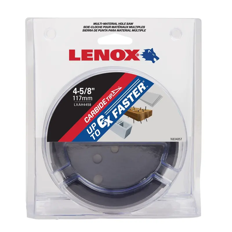 Lenox Multi-Material Carbide Hole Saw — 4-5/8 In (117 Mm) For Extended Cutting Capacity 1