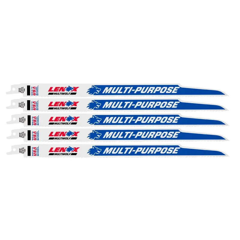 Lenox Multiwolf Wave Edge 12-Inch Reciprocating Saw Blades — Dual 10/14 Tpi, Pack Of 5 1