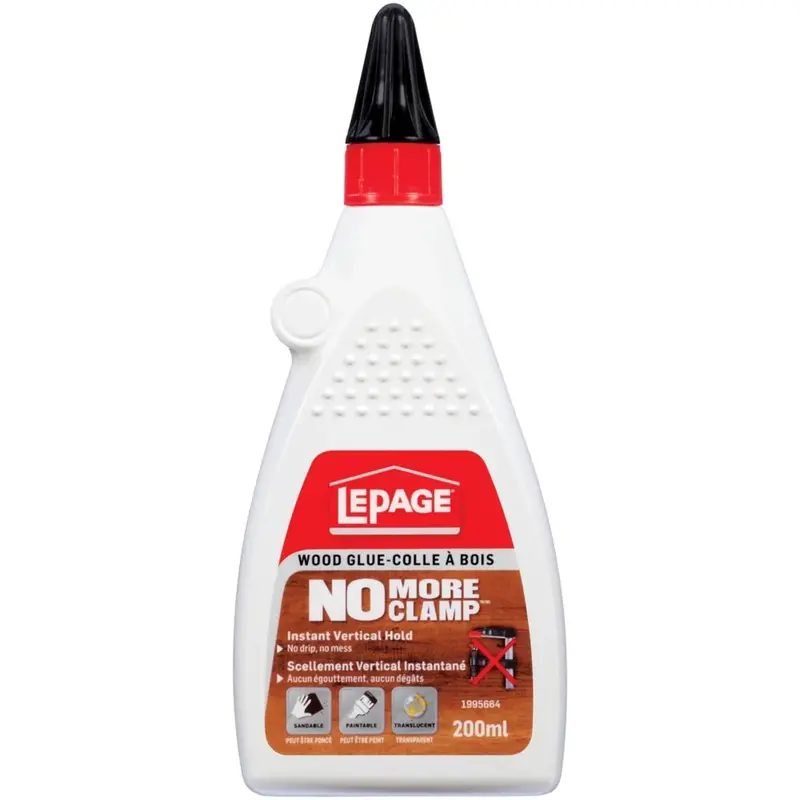 Lepage No More Clamp Wood Glue – Fast-Bonding, No-Clamp Formula (1982783) 1
