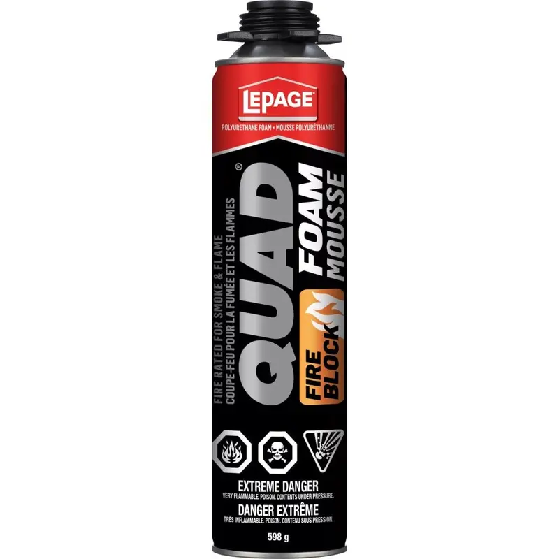 Lepage Quad Fire Block Insulating Foam Sealant, 598 G – Orange 1