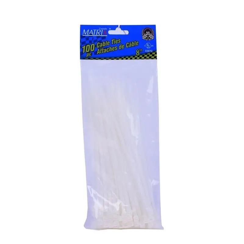 Lightway 100-Pack White 8-Inch Nylon Cable Ties – Heavy-Duty Bundling Solution 1