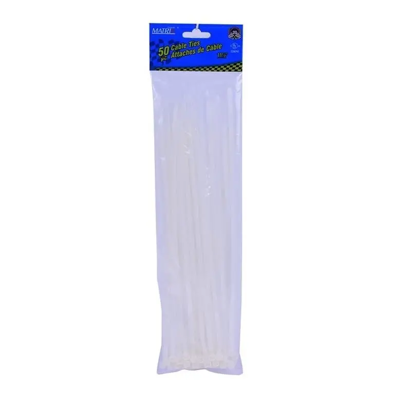 Lightway 50-Pack White 11.5-Inch Cable Ties – Industrial-Strength Fastening 1