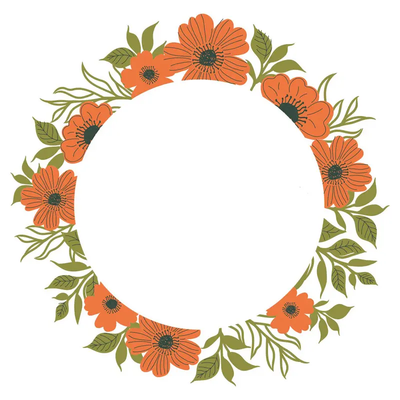 Lisa Jones Botanic Wreath Layered Clear Stamps – 6-Piece Nature-Inspired Set 1