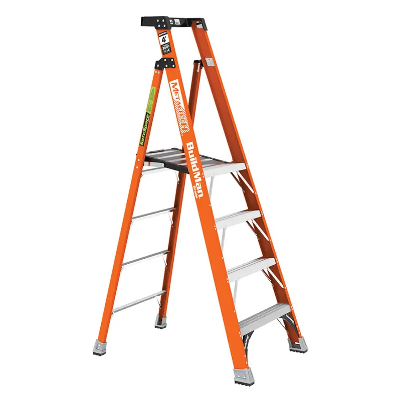 Metaltech E-Psfb4T1A 4-Foot Platform Fiberglass Step Ladder – Compact Indoor Work Platform 1