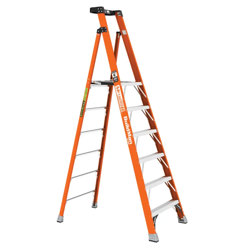 Metaltech E-Psfb6T1A 6-Foot Platform Fiberglass Step Ladder – Lightweight Access Solution 1