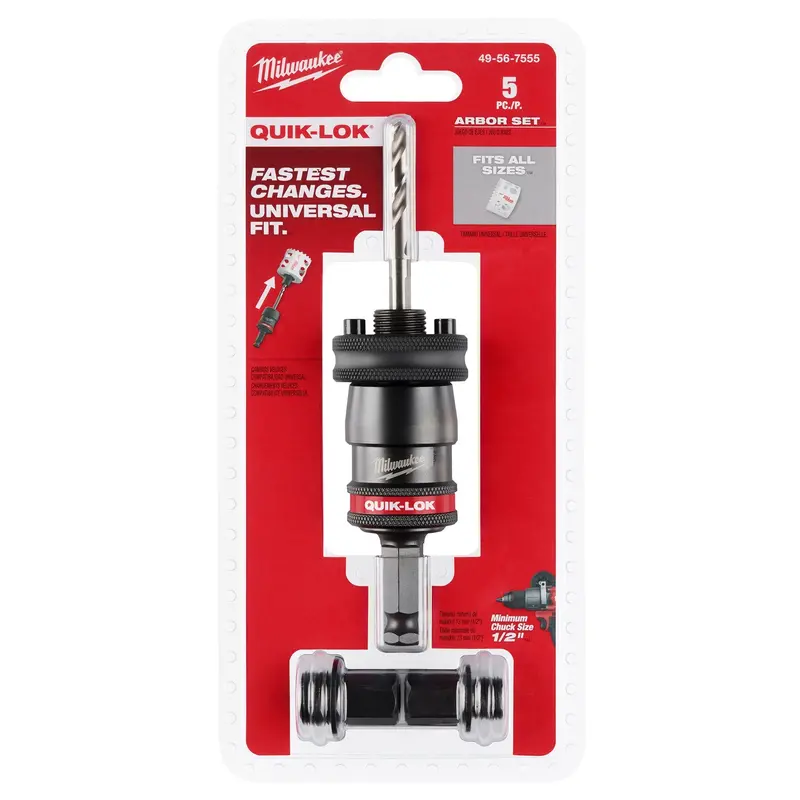 Milwaukee 7/16" Quik-Lok Arbor Set – 5-Piece Precision Fit System 1