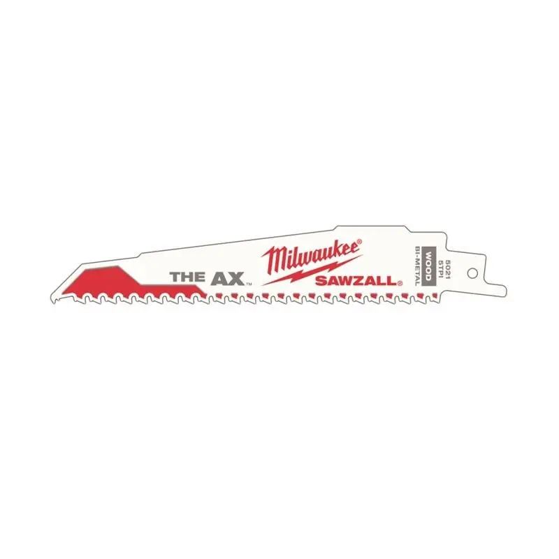 Milwaukee The Ax Sawzall Blade: 6-Inch, 5 Tpi For Aggressive Wood Cutting 1