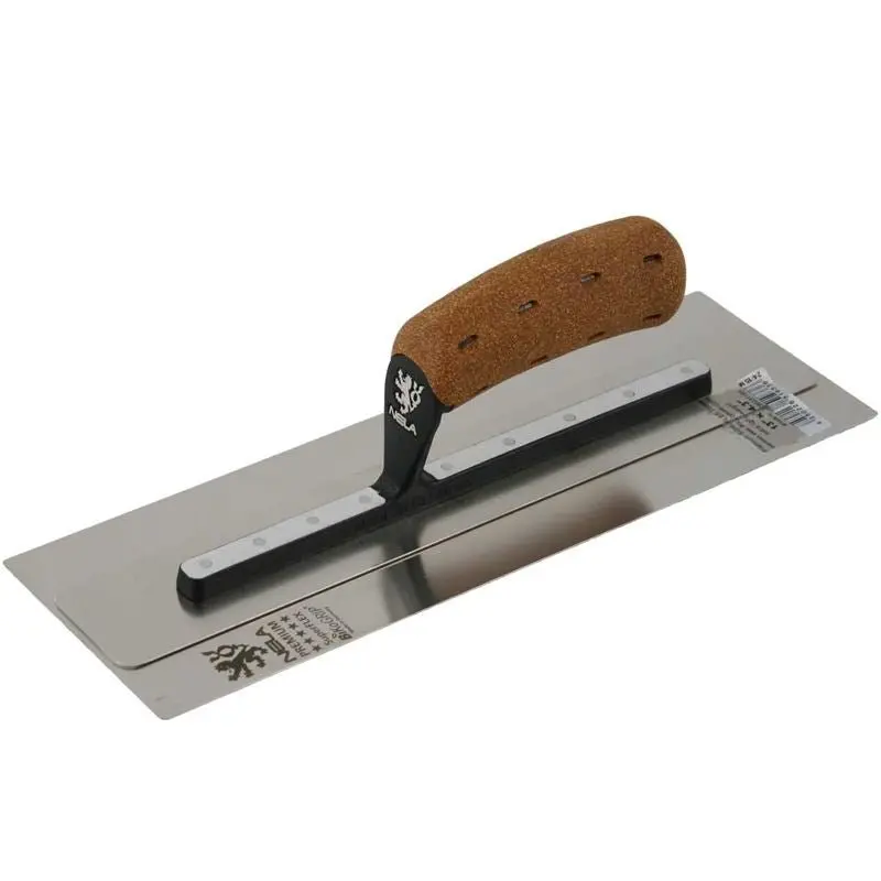 Nela 13-Inch Superflex Stainless Steel Finishing Trowel With Comfort Cork Grip 1