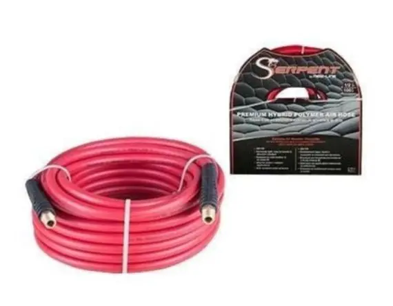 New Line A1430025-69 Red Low-Temp Serpent Air Hose – 69 Ft, Crimped Male Npt Fitting 1