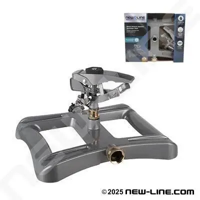 New Line N598Zdl Impulse Sprinkler On Sled Base — Heavy-Gauge Metal, 5800 Sq Ft Coverage 1