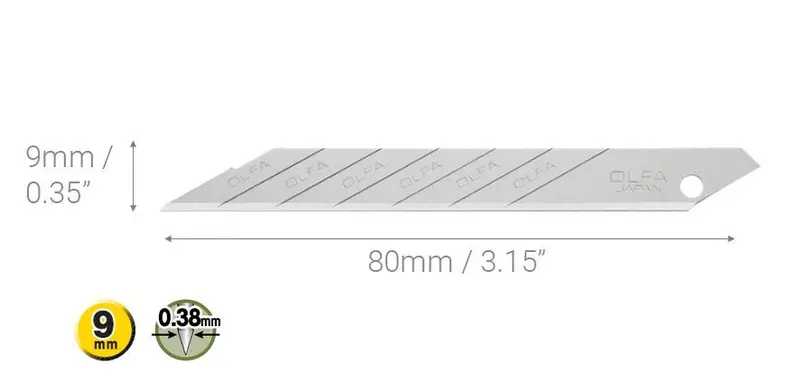 Olfa A1160B 9Mm Graphics Snap Blades – 10-Count Pack 1
