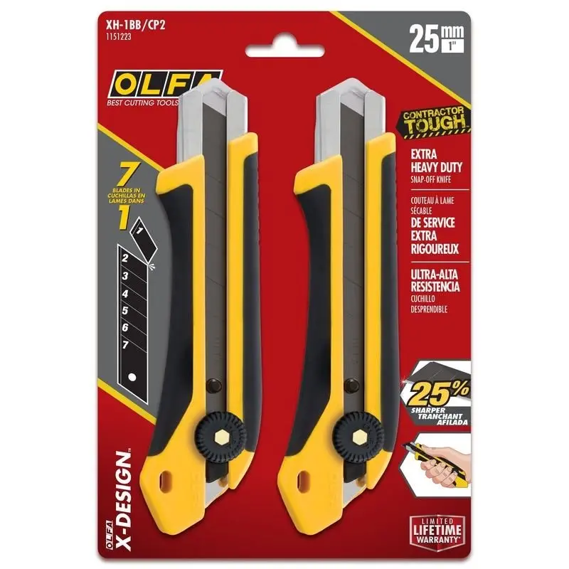 Olfa Xh-1 25Mm Fiberglass-Reinforced Ratchet-Lock Utility Knife – Twin Pack 1