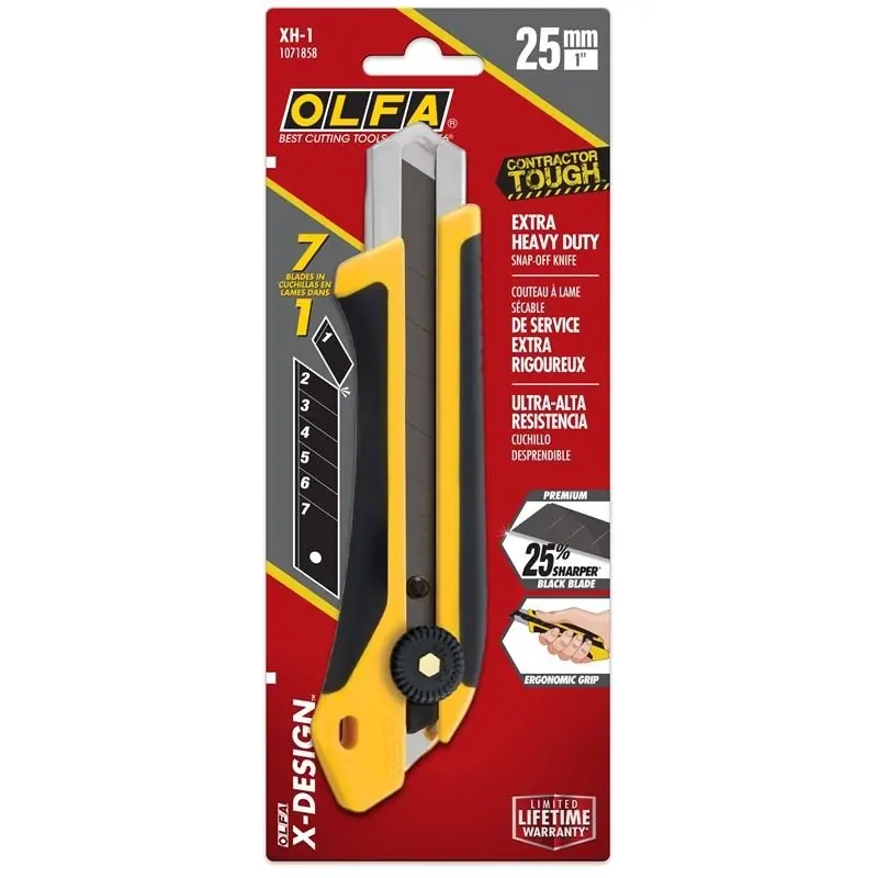 Olfa Xh-1 25Mm Ratchet-Lock Knife With Fiberglass Handle And Rubber Grip 1