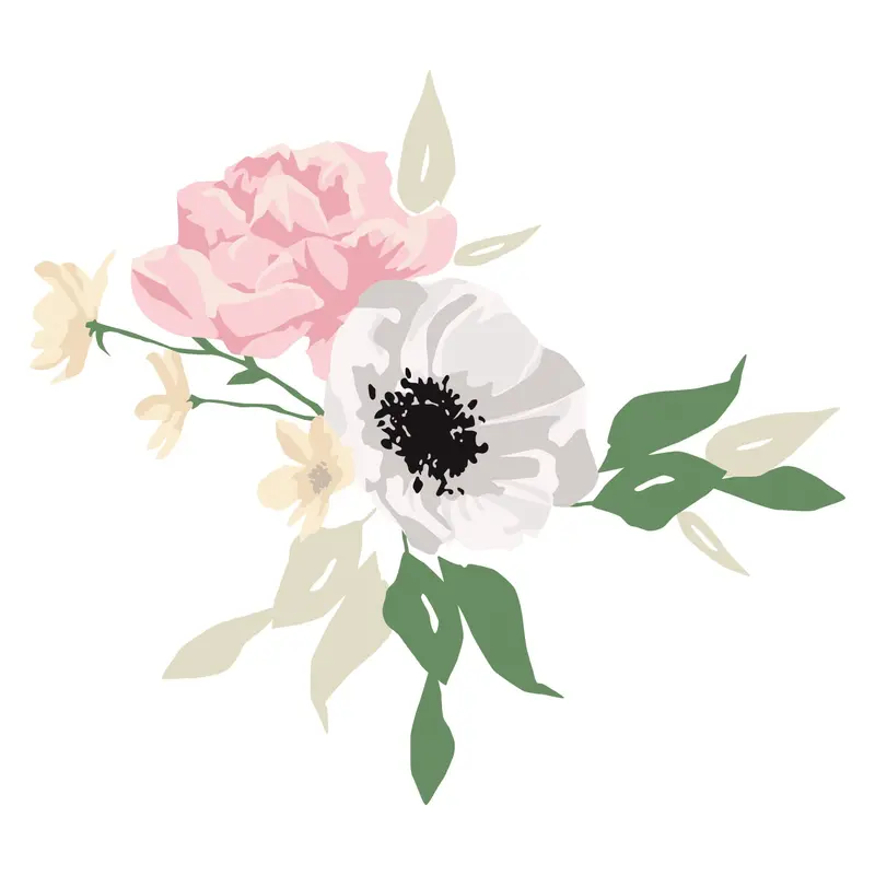 Olivia Rose Watercolor Bouquet Layered Stamp Set – 13-Piece Artistic Floral Design 1