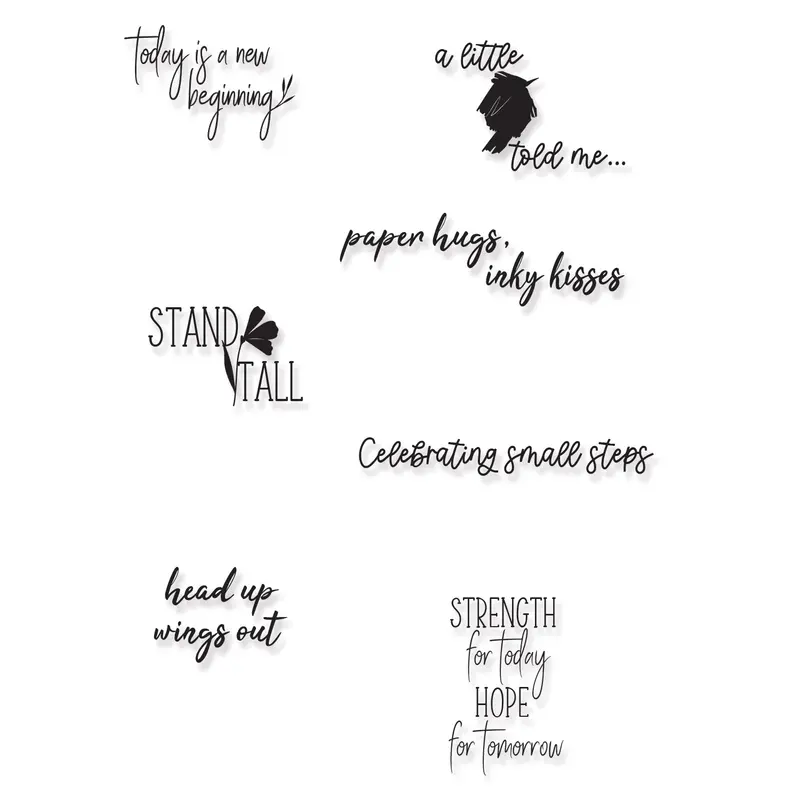 Olivia Rose Wings Out Clear Stamp Set – 7-Piece Whimsical Motif Collection 1
