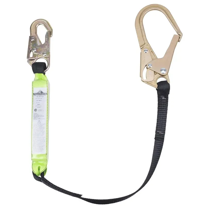 Peakworks Shock-Absorbing Lanyard – 4-Foot Single-Leg Fall Protection (200–350 Lb) 1