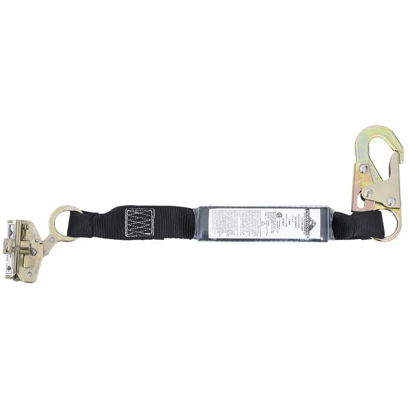 Peakworks V8103162 E4 Shock-Absorbing Lanyard – Single-Leg, 2' Length, 100–254 Lb Capacity 1