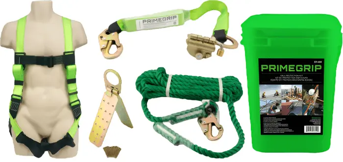 Primeline 50-Foot Fall Protection Safety Kit – Full-Body Harness System 1