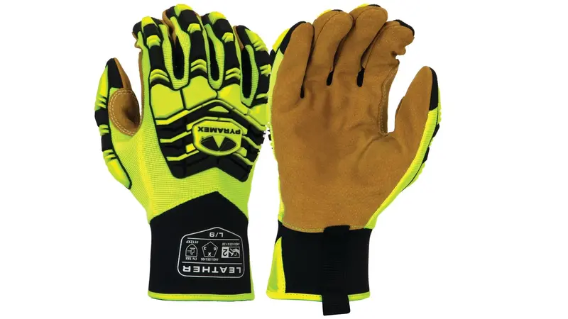 Pyramex Genuine Leather Impact-Resistant Gloves – Level 2 Rated (Small) 1