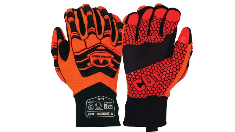 Pyramex Synthetic Leather Work Gloves – Silicone Palm, A5 Cut & Level 2 Impact Protection (Medium) 1