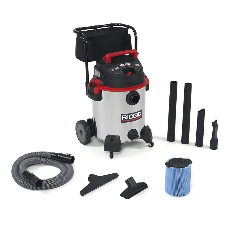 Ridgid 1610Rv 16-Gallon Stainless Steel Wet/Dry Vacuum With Rolling Cart 1