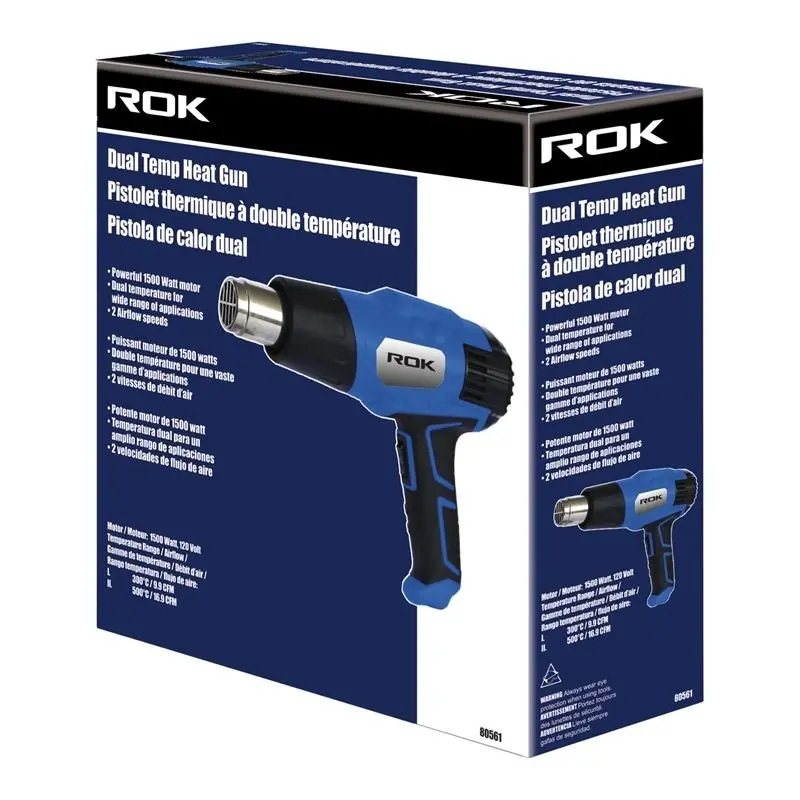 Rok Dual-Temperature Heat Gun – Adjustable 100–1000°F For Shrinking, Thawing & Drying 1