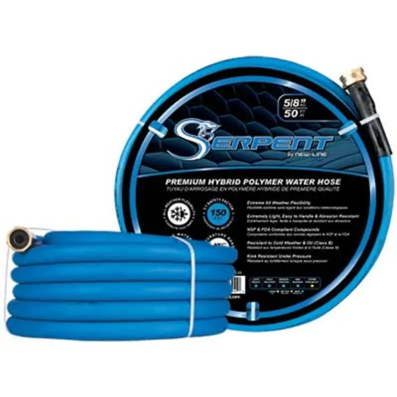 Serpent 5/8-Inch Blue Heavy-Duty Garden Hose With Integrated Fittings 1