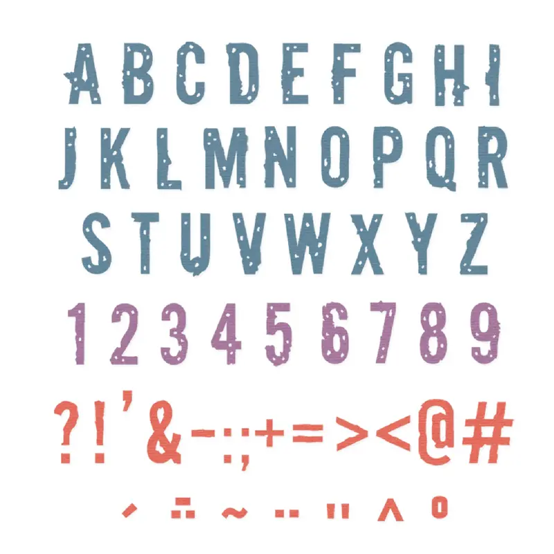 Seth Apter Typography Thinlits Die Set – 43-Piece Lettering & Character Cutting Collection 1