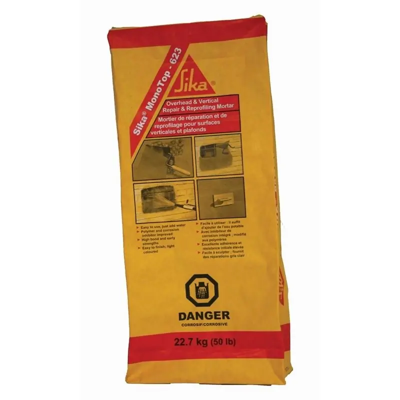 Sika Monotop 623 Polymer-Modified Overhead & Vertical Concrete Repair Mortar 1