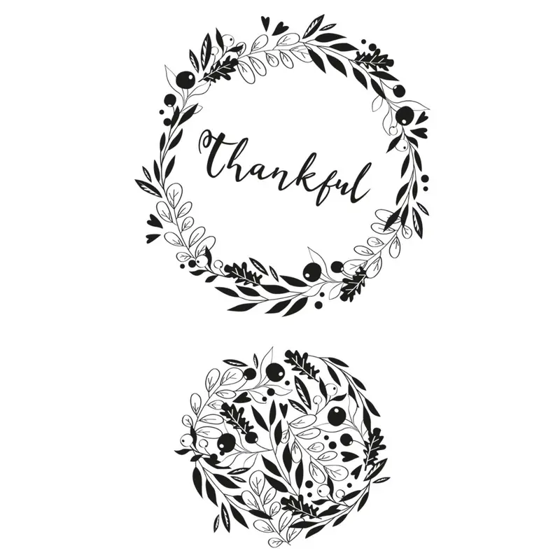Sizzix Autumn Wreath Clear Stamp Set – 3-Piece Seasonal Crafting Kit 1