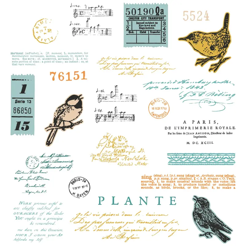 Sizzix Bird Song Clear Stamp Collection – A5, 23-Piece Set With 5 Framelits Dies By 49 & Market 1