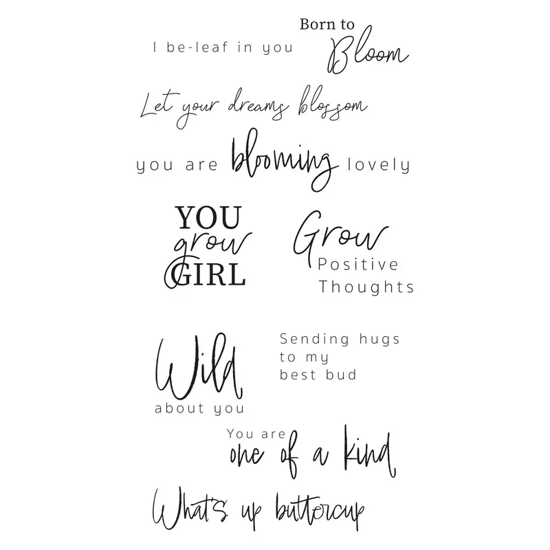 Sizzix Born To Bloom Clear Stamp Set – 10-Piece Floral Design Collection 1