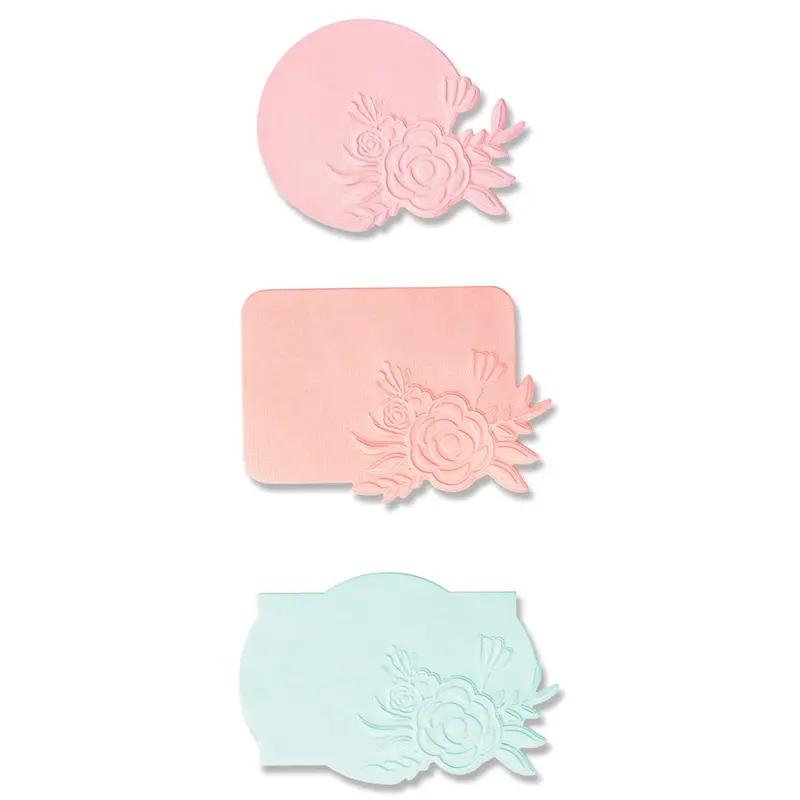 Sizzix Floral Label Switchlits Embossing Folder – Dual-Sided Botanical Design 1