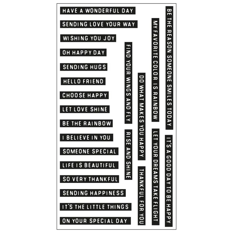 Sizzix Good Vibes #3 Clear Stamp Set – 24-Piece Uplifting Phrase & Icon Collection 1