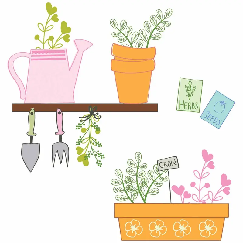 Sizzix Greenhouse Finds Clear Stamp Set – 14-Piece Garden-Themed Collection By Catherine Pooler 1