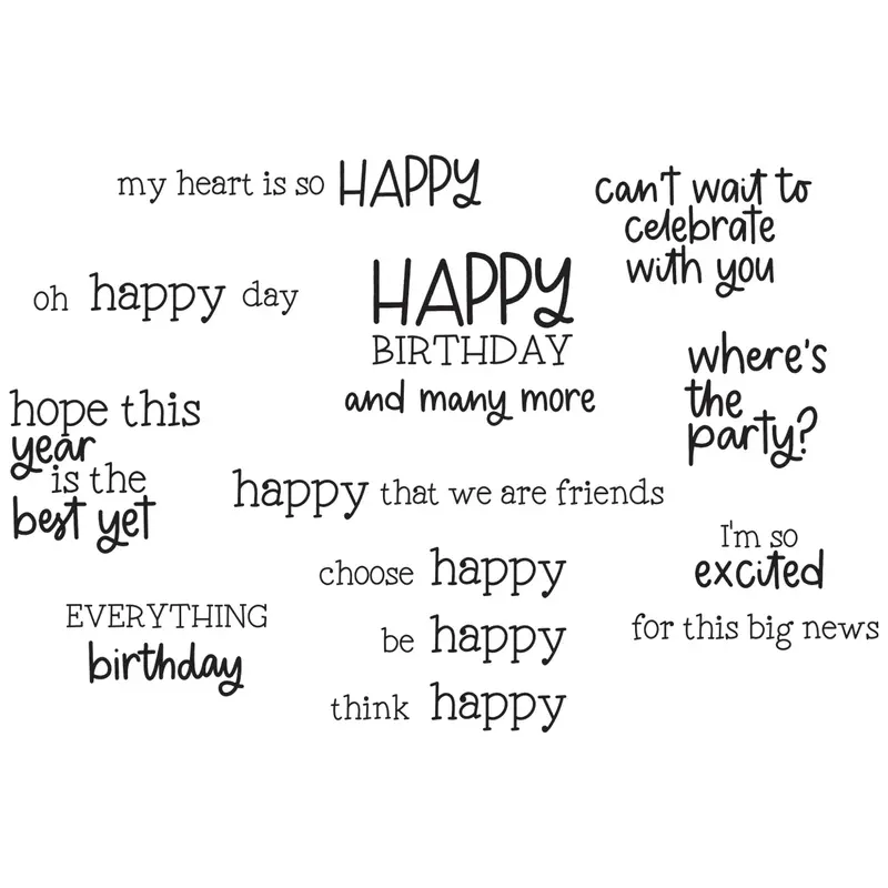 Sizzix Happy Everything Sentiment Clear Stamp Set – 19-Piece Collection By Catherine Pooler 1