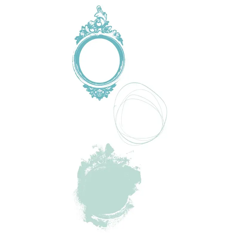 Sizzix Layered Clear Stamp Set – 3-Piece Artsy Regal Frame By 49 & Market 1
