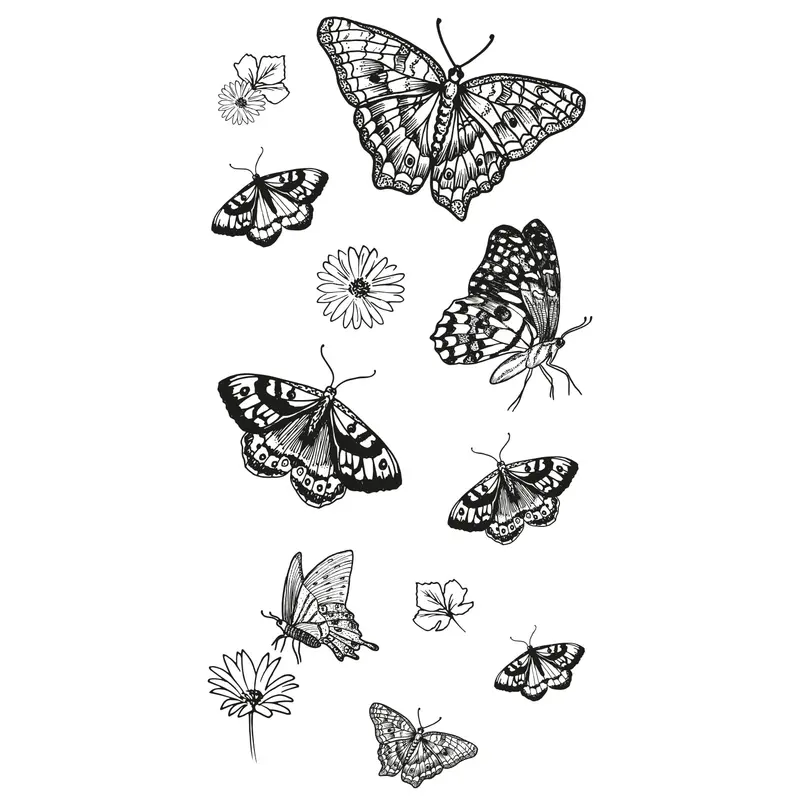 Sizzix Lisa Jones Nature Butterflies Clear Stamp Set – 13-Piece Whimsical Insect Design Kit 1