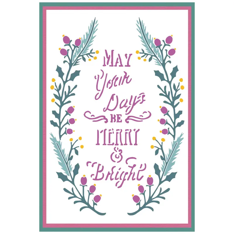 Sizzix Merry & Bright #3 Layered Stencils – A6 4-Piece Festive Design Set 1
