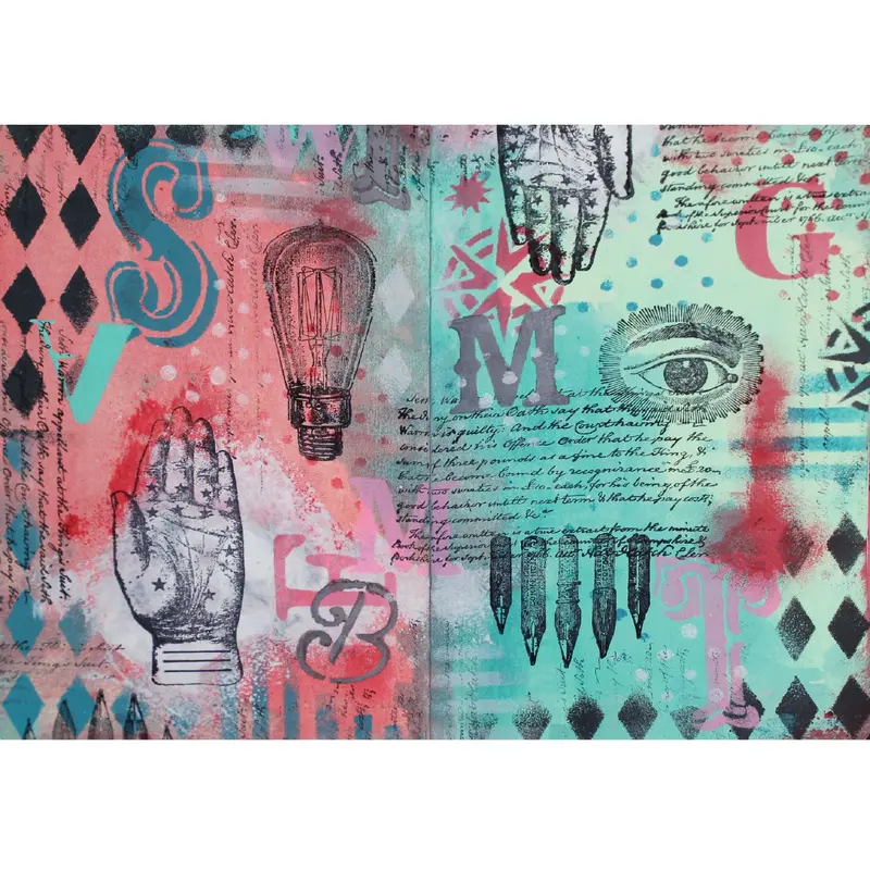 Sizzix My Favorite Things Studio A5 Clear Stamp & Stencil Bundle – 6 Stamps + 3 A5 Stencils By Mark Montano 1