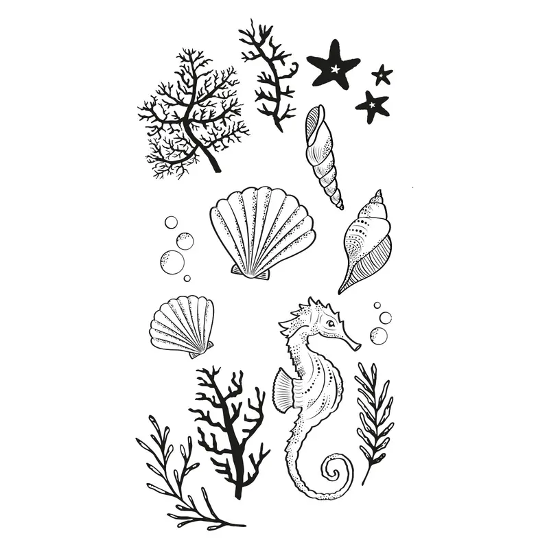 Sizzix Ocean Elements Clear Stamp Set (15-Piece) 1