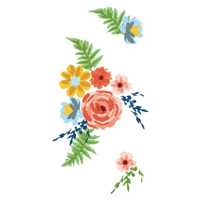 Sizzix Painted Florals Layered Clear Stamp Set (20-Piece) 1
