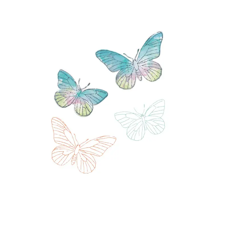 Sizzix Painted Pencil Butterflies Clear Stamp & Framelits Combo – 8 Stamp + 2 Die Set By 49 And Market 1