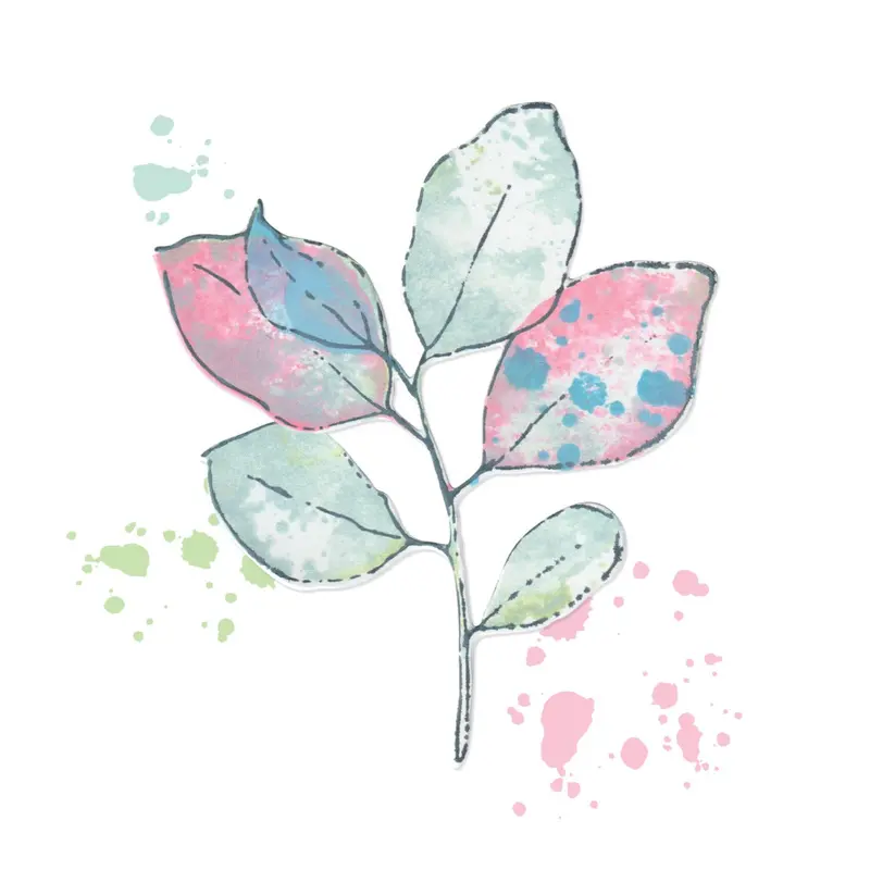 Sizzix Painted Pencil Leaves Stamp & Die Bundle – A5 Clear Stamps (11) + Framelits Set 1