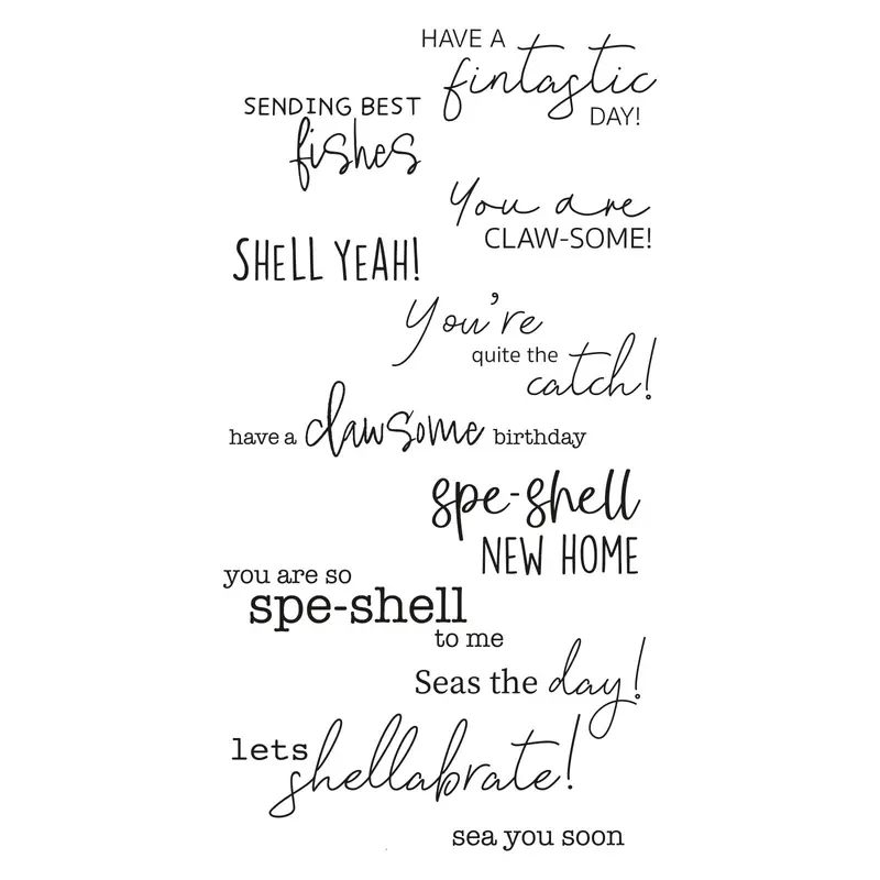 Sizzix Seas The Day Clear Stamp Set (11-Piece) 1