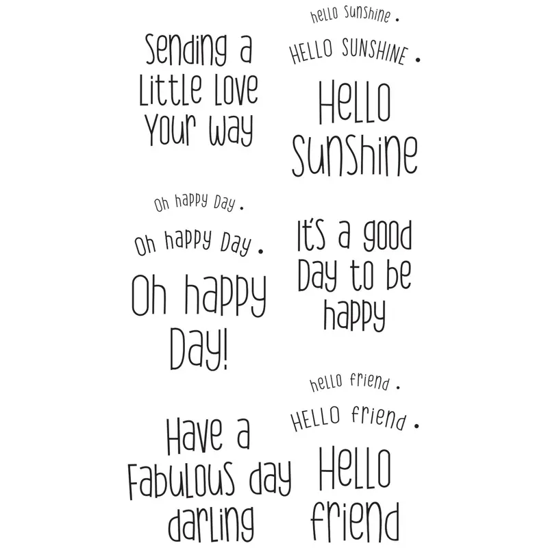 Sizzix Sending A Little Love Clear Stamp Set – 12-Count Sentiment Collection 1