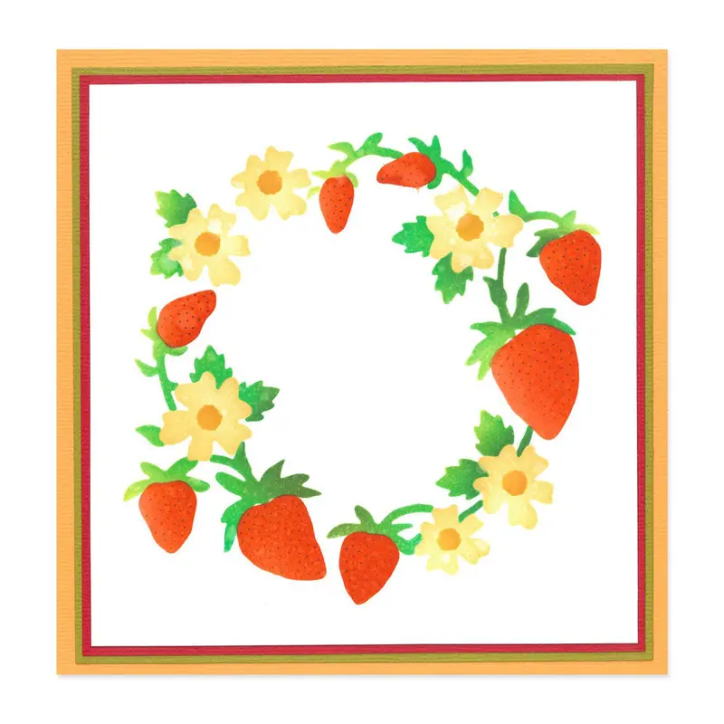 Sizzix Strawberry Wreath Layered Stencils – 4-Piece Jennifer Ogborn Design 1