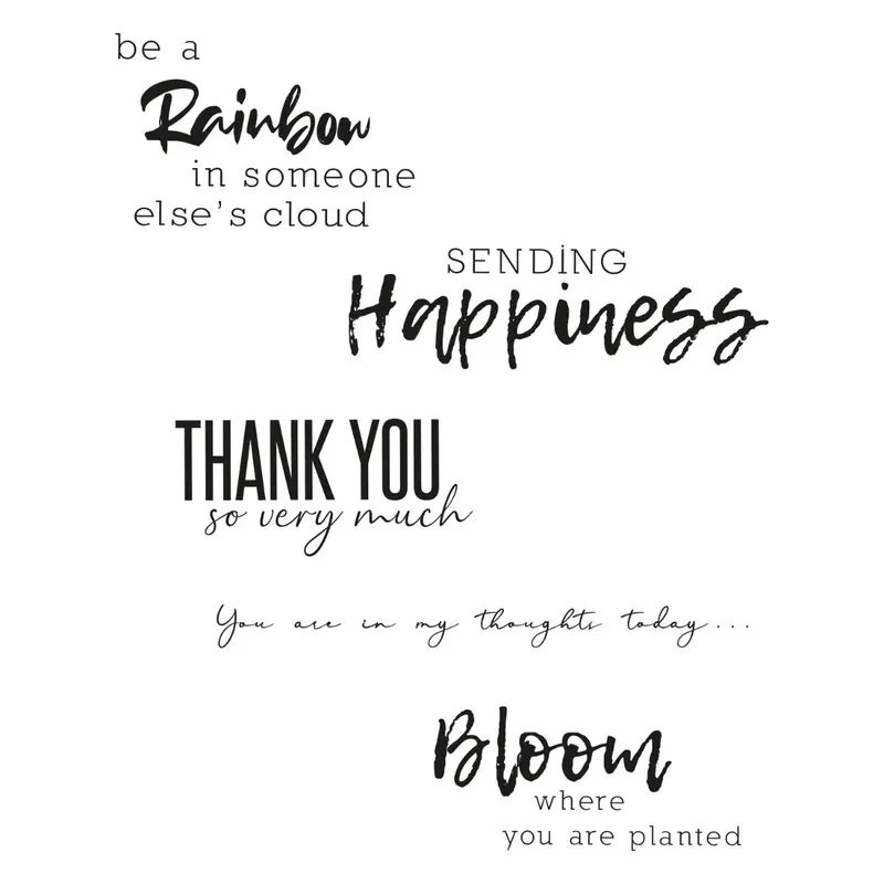Sizzix Sunnyside Sentiments Clear Stamp Set #1 (5-Piece) 1